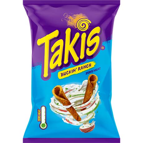 Takis Buckin' Ranch Tortilla Chips, würziges Ranch, nicht scharf mexikanischer Mais-Snack 100 g – 3er-Pack (3×100 g)