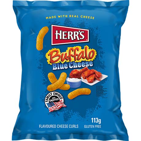 Herr's - Käseflips Buffalo und Blauschimmelkäse 113 g – 3er-Pack (3×113 g)