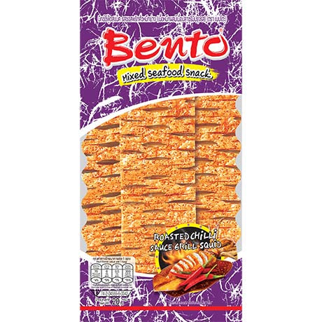 Bento Mix Meeresfrüchte Snack Chilli & Grilled Squid Geschmack 20g (lila) – 12er-Pack (12×20 g)