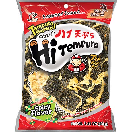 Tao Kae Noi Tempura Seaweed Smoked BBQ, Algensnack im Tempuramantel Räuchergrill Geschmack, 40 g – 3er-Pack (3×40 g)