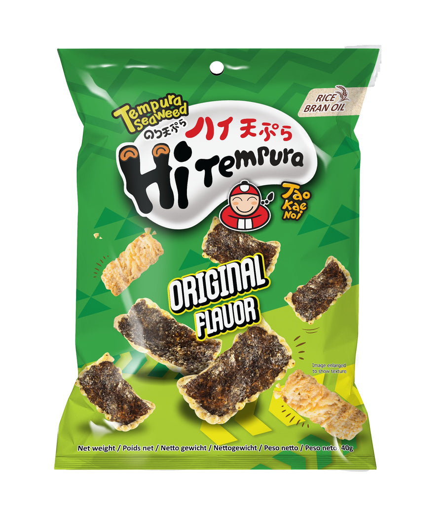 TAOKAENOI Tao Kae Noi Tempura Seaweed Original, Algensnack im Tempuramantel, 40 g – 4er-Pack (4×40 g)