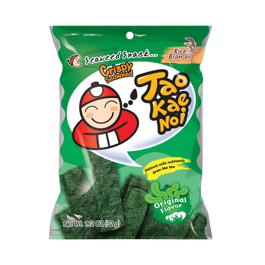 TAOKAENOI Tao Kae Noi Crispy Seaweed Snack Original, knuspriger Algensnack, 32 g – 4er-Pack (4×32 g)