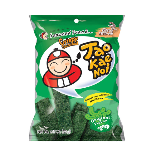 TAOKAENOI Tao Kae Noi Crispy Seaweed Snack Original, knuspriger Algensnack, 32 g – 4er-Pack (4×32 g)
