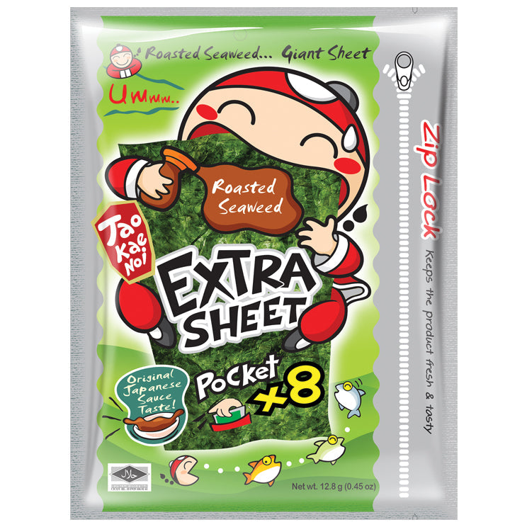 Taokaenoi Brand Seetangsnack japanisch extra scharf 12.8 g – 4er-Pack (4×12.8 g)