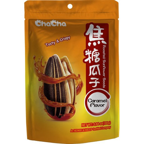 CHACHA Cha Cha Sonnenblumenkerne geröstet mit Karamell und Zucker 160g – 3er-Pack (3×160 g)