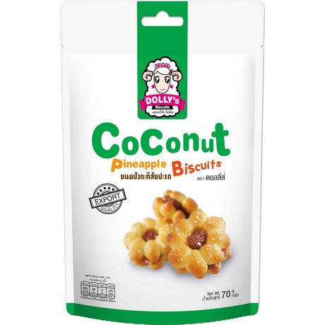 DOLLY'S - Kokos Ananas Kekse 70 g – 4er-Pack (4×70 g)