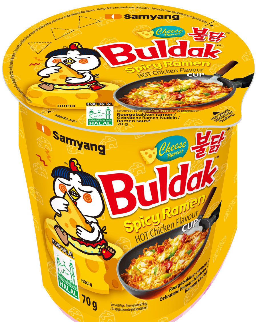 SAM YANG Samyang Buldak spicy Ramen hot Chicken Cheese flavour 70 g – 6er-Pack (6×70 g)