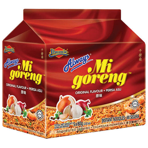 Ibumie Instant Noodles Mi Goreng Original 80 g – 5-pack (5x80g)