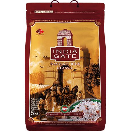 INDIA GATE Classic Basmati Rice (Aus Indien, Feines Langkorn) Aromatisch, Vorratspackung