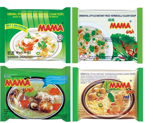 Sebuya Asia Soups Kollektion – 20er Instant Nudelsuppen Mix with Rice Noodles, Flat Rice Noodles, Glass Noodles & Vermicelli – Vier Varieties for Variety & leichten Enjoyment