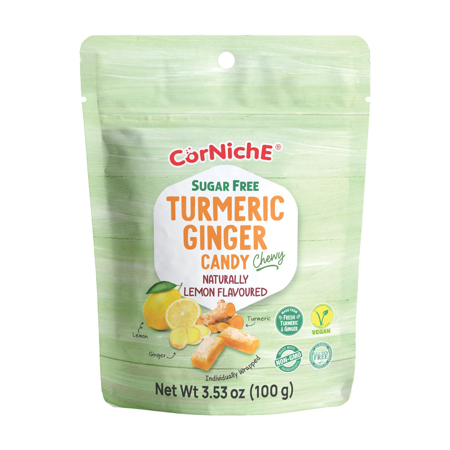 Corniche Kurkuma Ingwer Bonbons mit Zitronengeschmack100g – 4er-Pack (4×100 g)
