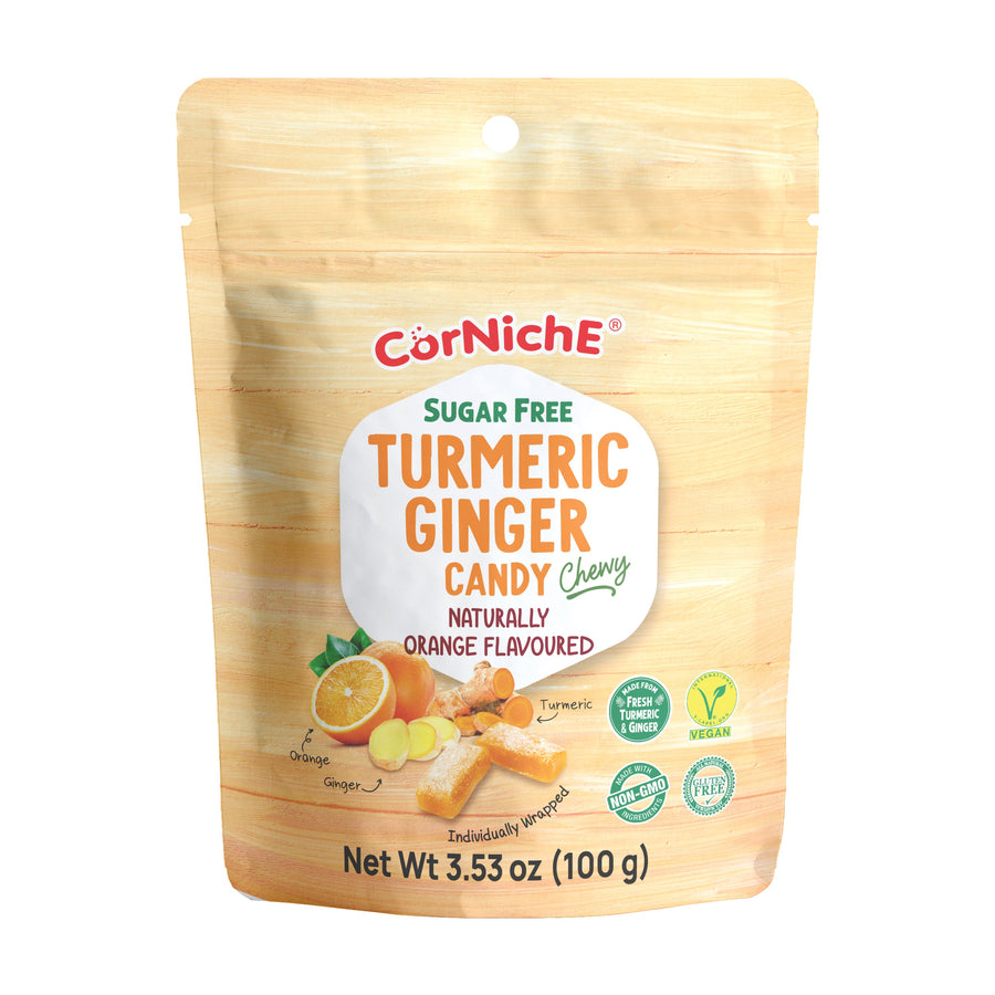 Corniche Kurkuma Ingwer Bonbon Chewy 100g – 4er-Pack (4×100 g)