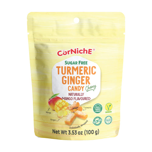 Corniche Kurkuma Ingwerbonbon mit Mango Geschmack 100g – 4er-Pack (4×100 g)