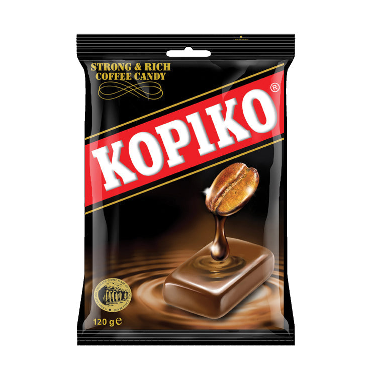 Kopiko - Kaffee Bonbons + gratis Stevia Stick 120 g – 6er-Pack (6×120 g)