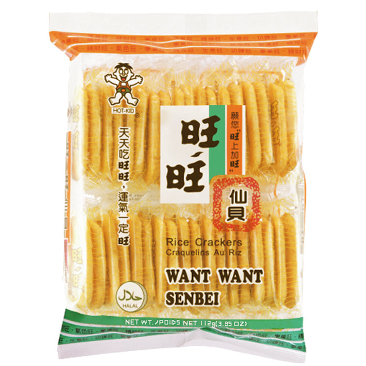 WANT WANT - Salzige Senbei Reiskräcker 112 g (Art. 7282) – 4er-Pack (4×112 g)