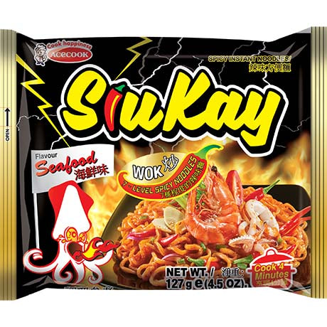 Acecook Instantnudel Siu Kay Meeresfrüchte Flavor SCHARF 127g – 8er-Pack (8×127 g)