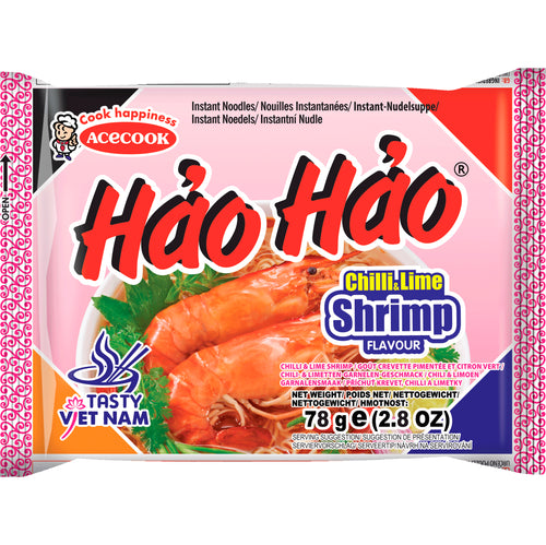 30x ACECOOK Hao Hao Instantnudeln Garnelen Chili & Lime 78 g (Karton)