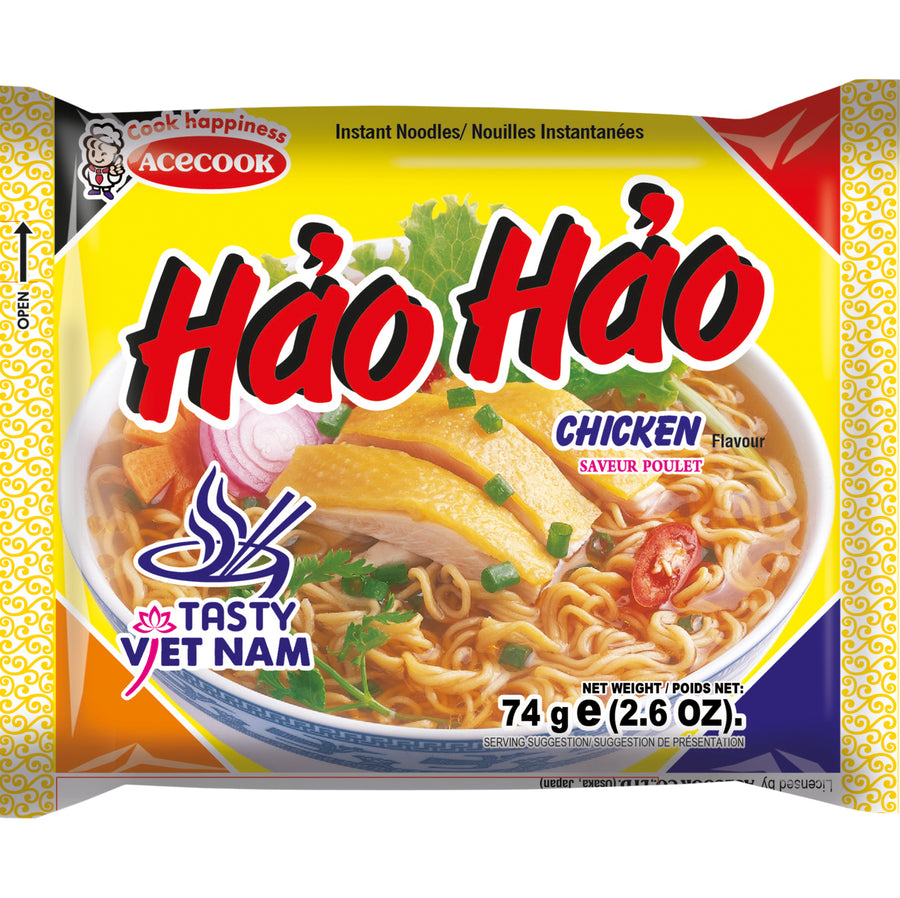 30x ACECOOK Hao Hao Instantnudeln Hühnchen 74 g (Karton)