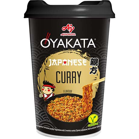 OYAKATA Instant-Nudelbecher Curry 90 g I Würzige japanische Curry-Soße mit Chili I Fertigmahlzeit in 3 Minuten I Ideal für unterwegs & Zuhause I Authentische japanische Ramen-Nudeln – 8er-Pack (8×90 g)