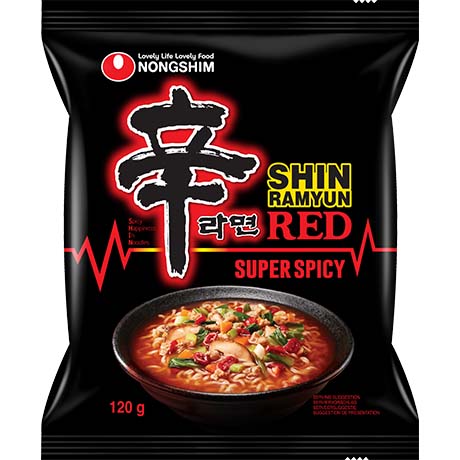 NONGSHIM Nong Shim Ramen Red Shin Ramyun sehr scharf 120g – 10er-Pack (10×120 g)