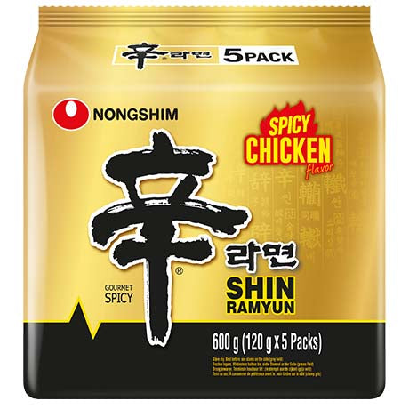 Nongshim Shin Ramyun Spicy Chicken 600g (120gx5) – 5er-Pack (5x120g)