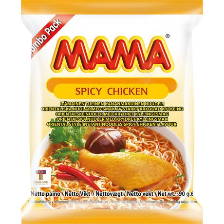 MAMA Instantnudeln, Spicy Huhn 90 g – 8er-Pack (8×90 g)