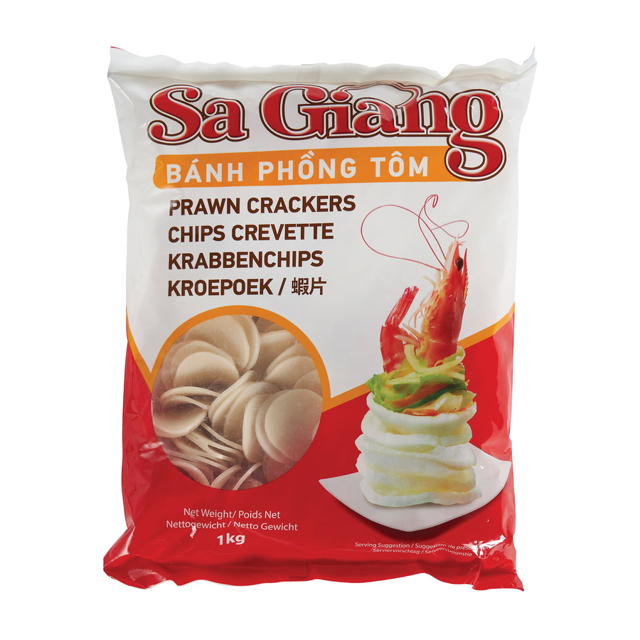 SA GIANG Garnelencracker, nicht gebacken / Kroepoek # Y2 + ein kleiner Glücksanhänger gratis 1 kg