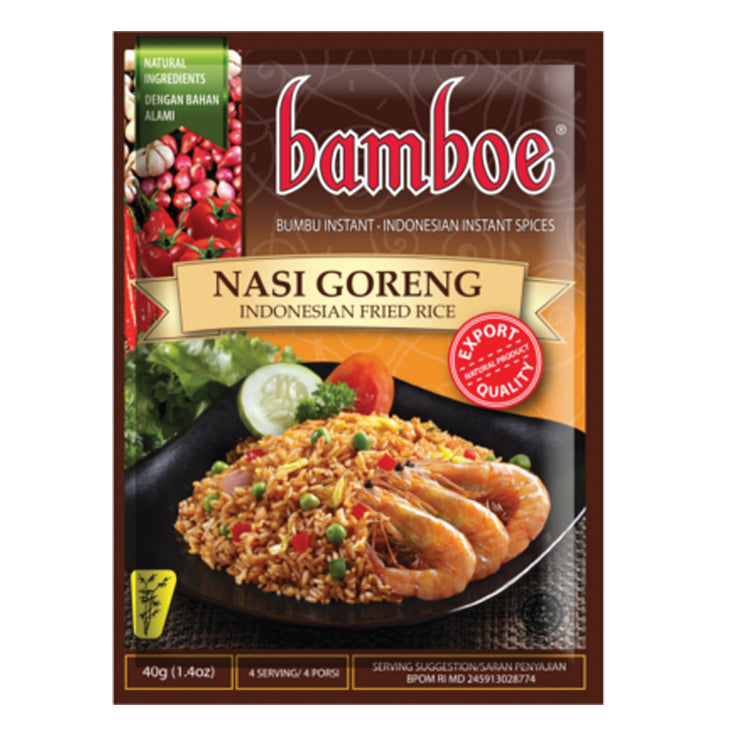 Bamboe Sofortige Gewürze des indonesischen gebratenen Reises Nasi Goreng 40 g – 8er-Pack (8×40 g)