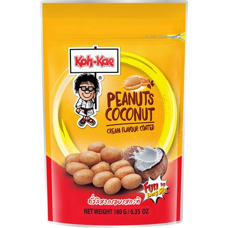KOH-KAE Koh Kae Erdnüsse mit Kokosgeschmack 180g – 4er-Pack (4×180 g)