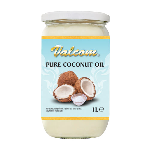 Valcom 100% Kokosnussöl, raffiniertes reines Kokosfett, perfekt zum Braten und Frittieren, 1 l