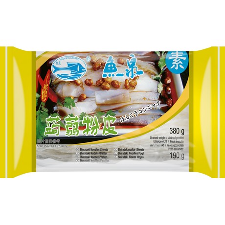 FISH WELL - Shirataki Nudeln Blatt 380 g – 4er-Pack (4×380 g)