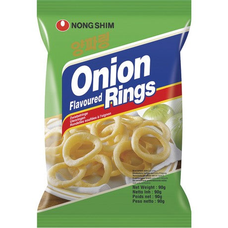 NONGSHIM Nong Shim Onion Rings Flavor Zwiebelringe Geschmack 90g (große Packung) – 4er-Pack (4×90 g)