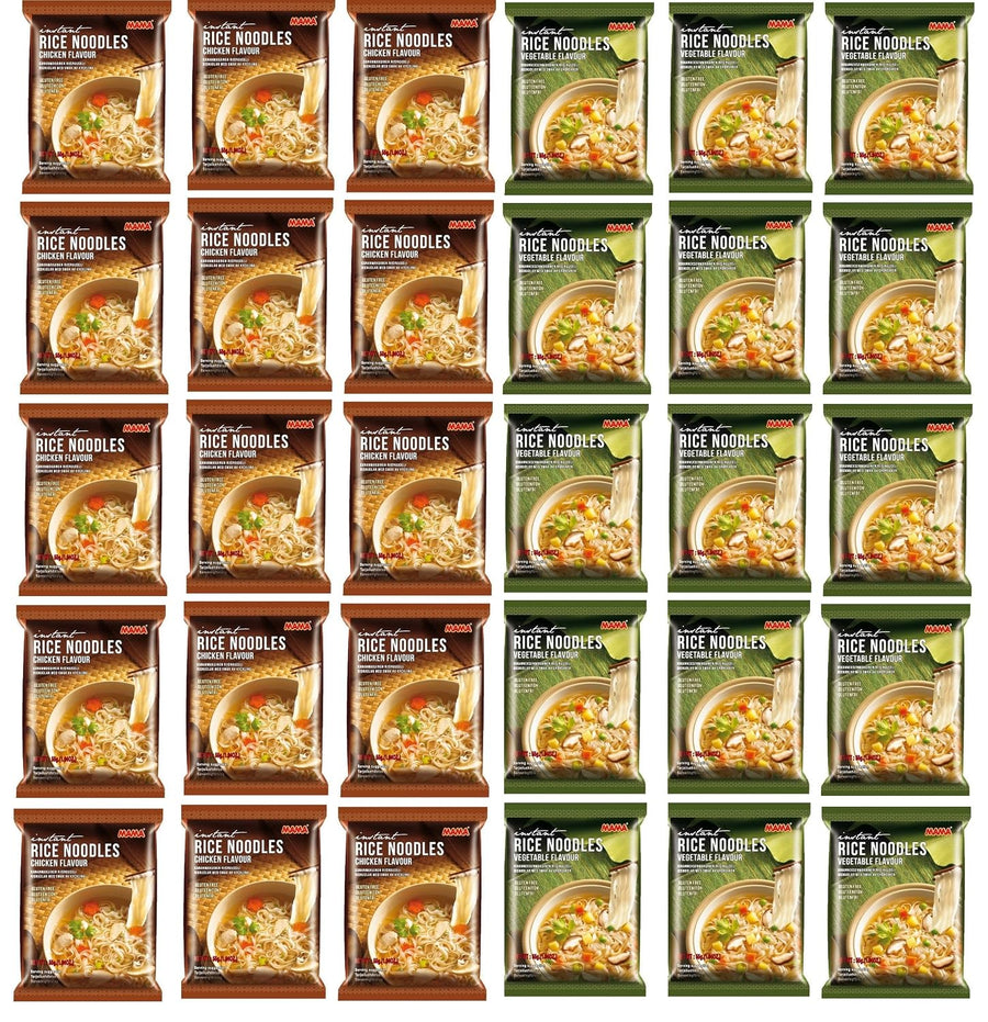 Instantreisnudeln Mix Paket - Hühnchen und Gemüse - Verschiedene Packungsgrößen (10er, 20er, 30er, 40er) - Perfekt zum Probieren und Genießen! ( )