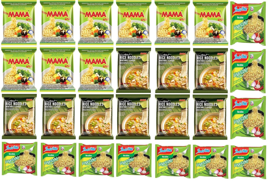 Vegan Instant Nudeln Mix Paket - Verschiedene Gemüse Sorten - Perfekt zum Probieren, Verschiedene Leckere Vegane Geschmacksrichtungen! ( )