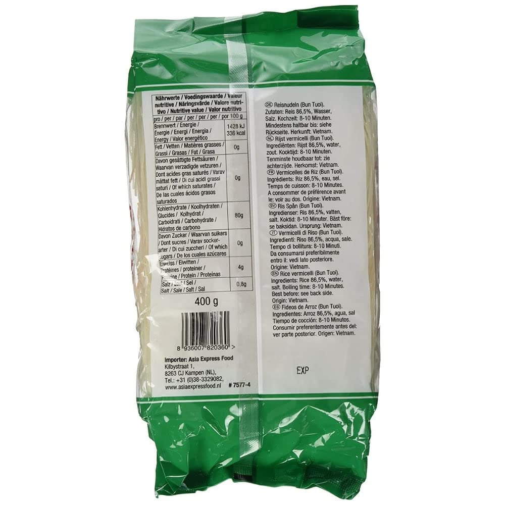 BAMBOO TREE - Frische Reis Vermicelli - 30 X 400 GR - Multipack