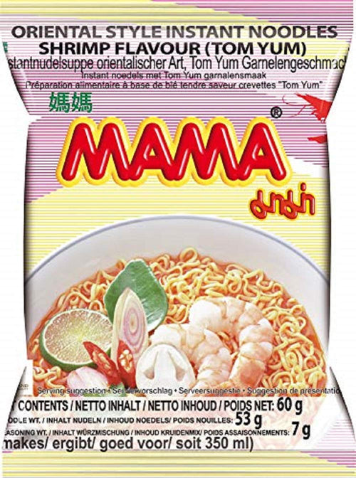 Instantnudeln Tom Yum Mit Shrimpsgeschmack – Instantnudelsuppe Orientalischer Art – Authentisch Thailändisch Kochen – 24 X 60 G | 60 G (24Er Pack)