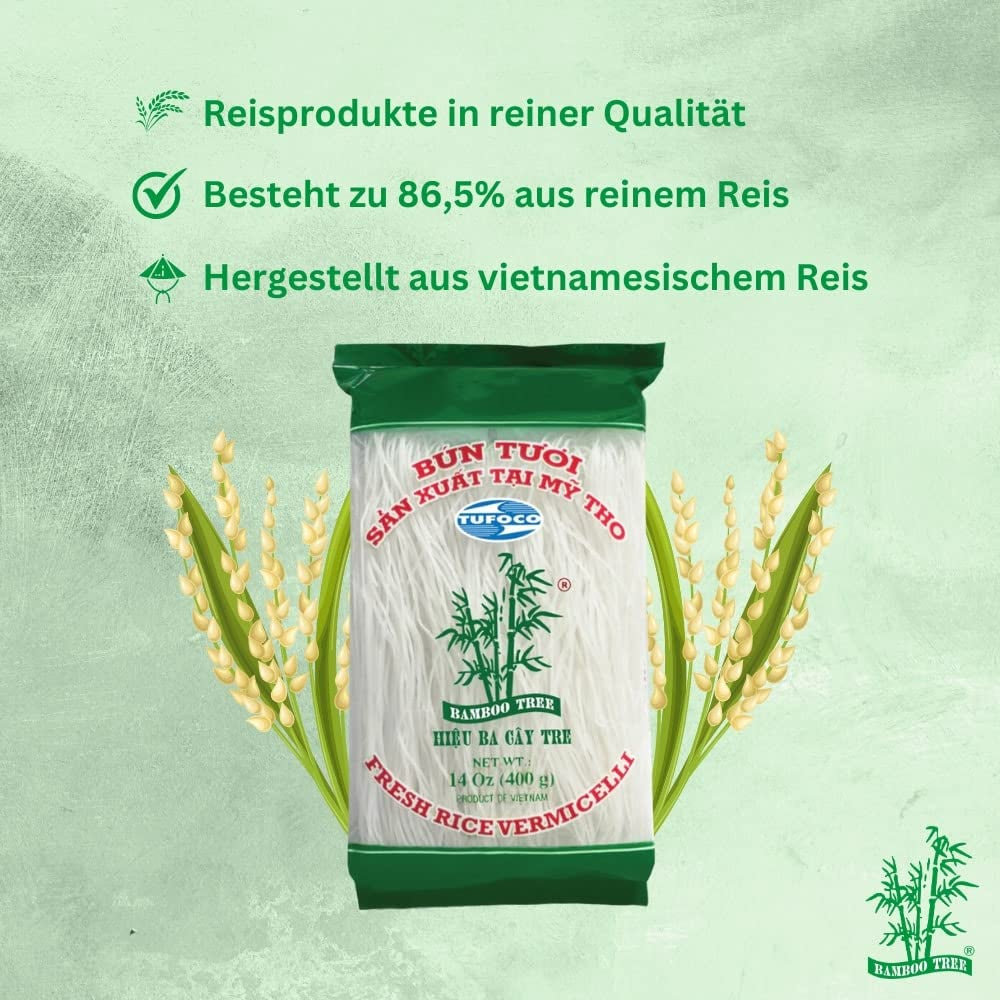 BAMBOO TREE - Frische Reis Vermicelli - 30 X 400 GR - Multipack