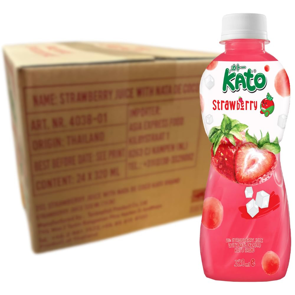 KATO - Erdbeeresaft Mit Nata De Coco - 24 X 320 ML - Multipack