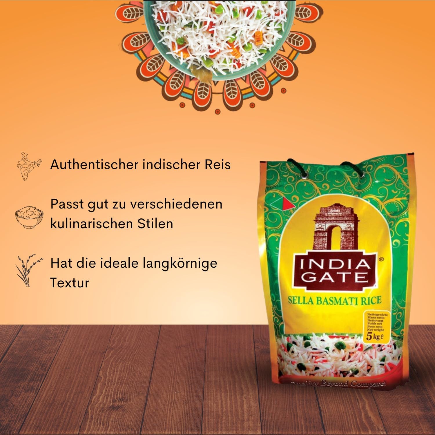 INDIA GATE - Sella Basmati Reis - (1 X 5 KG)